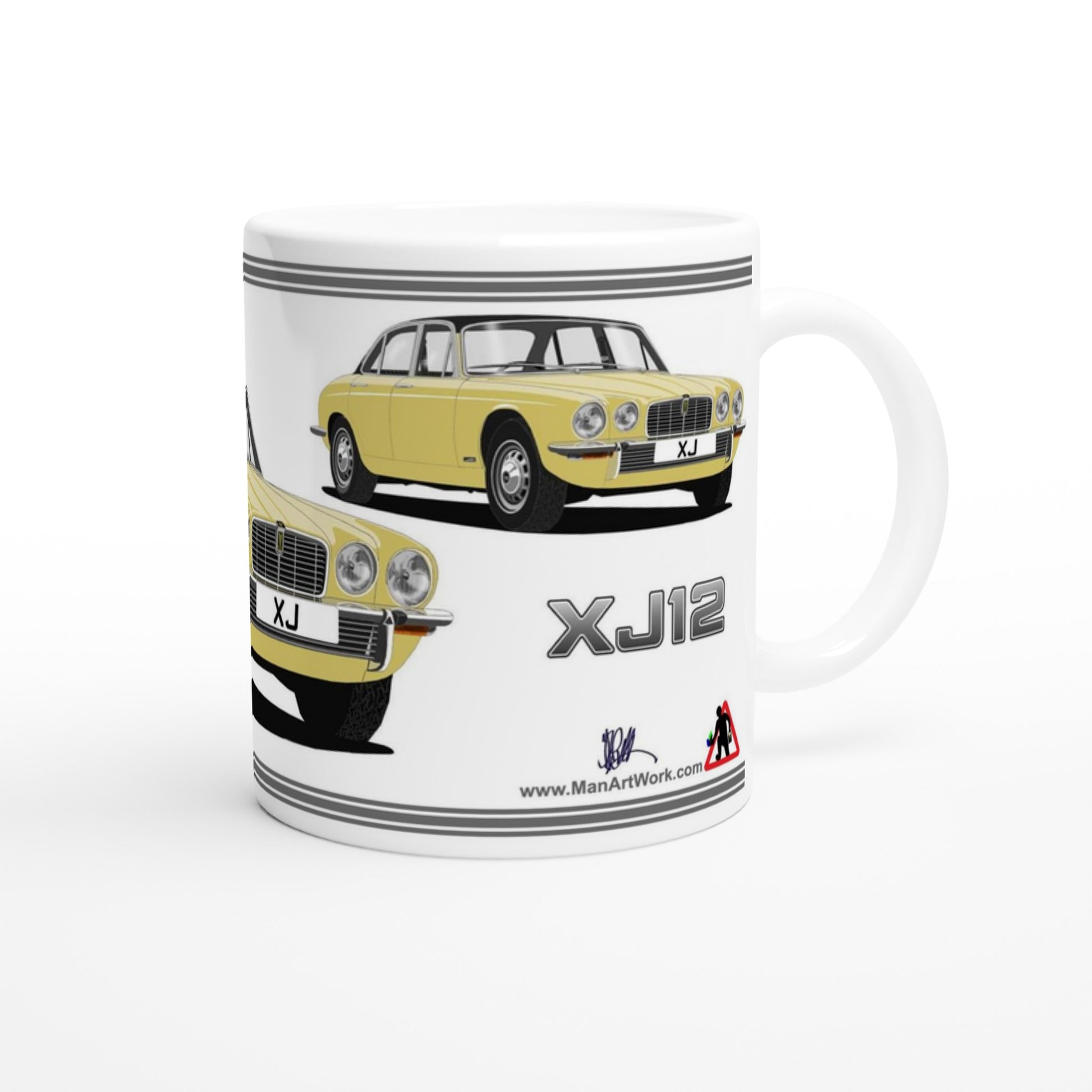 Jaguar XJ12 Mk2 in Yellow Art Mug