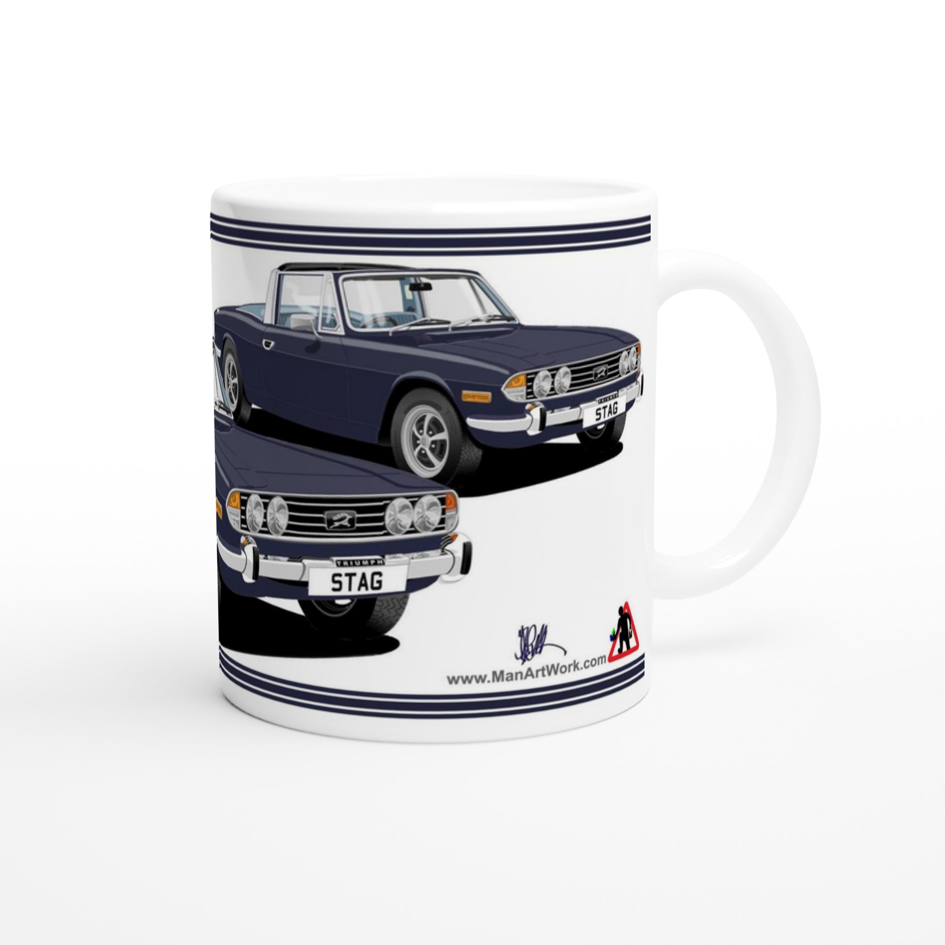 Triumph Stag Royal Blue and Blue Art Mug
