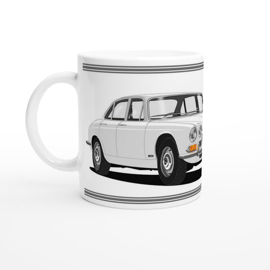 Jaguar XJ6 Mk1 in White Art Mug