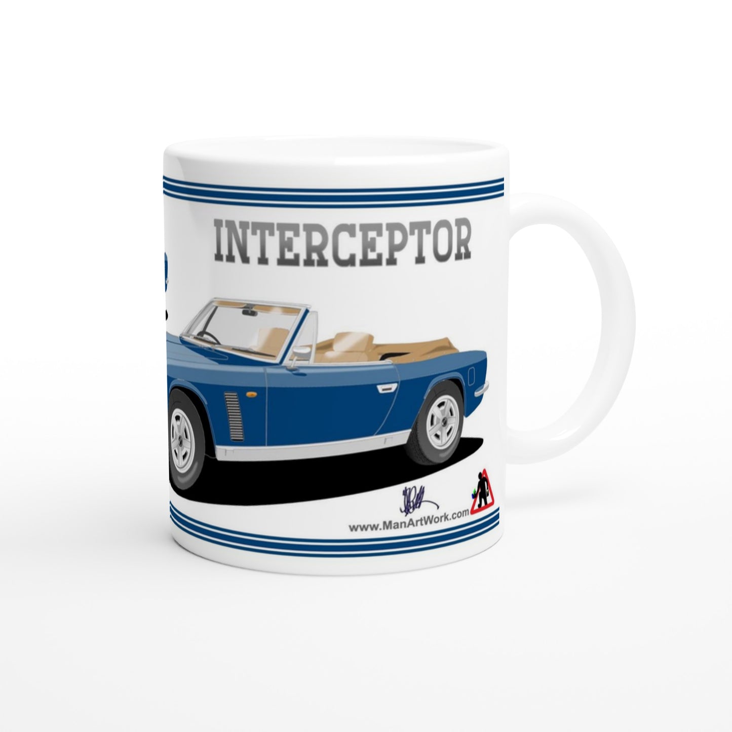 Jensen Interceptor Mk3 Convertible in Blue Art Mug