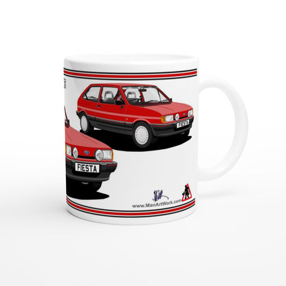 Ford Fiesta Mk2 1.4S in Red Art Mug