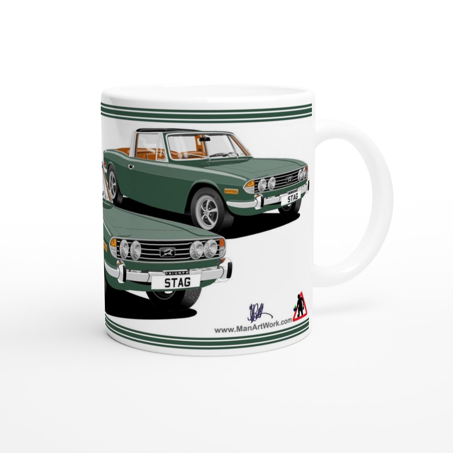 Triumph Stag Laurel Green and Tan Car Mug - Federal