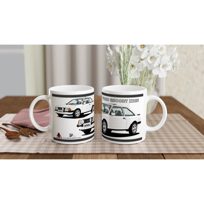 Ford Escort Mk3 XR3i in White Art Mug