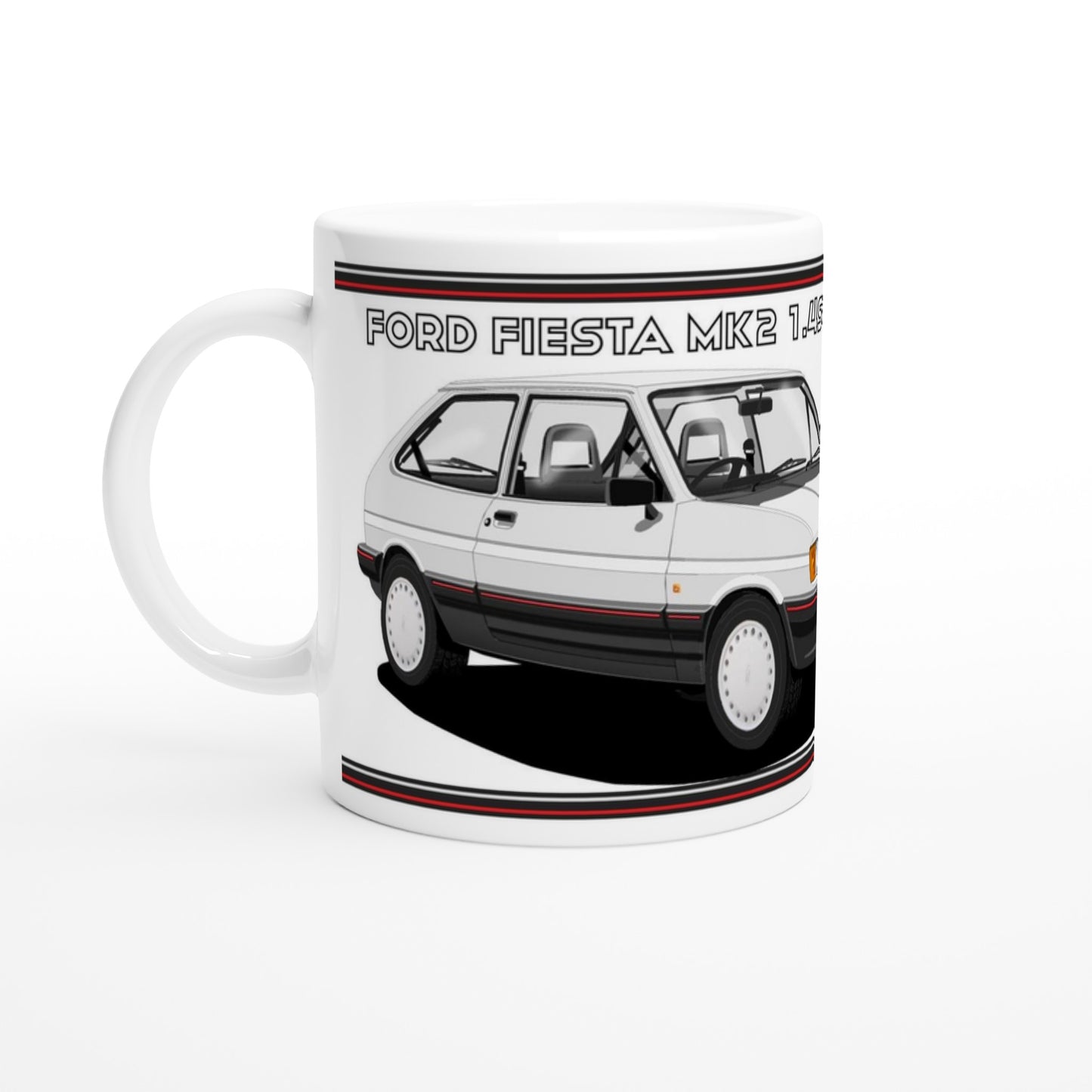 Ford Fiesta Mk2 1.4S in Silver Art Mug