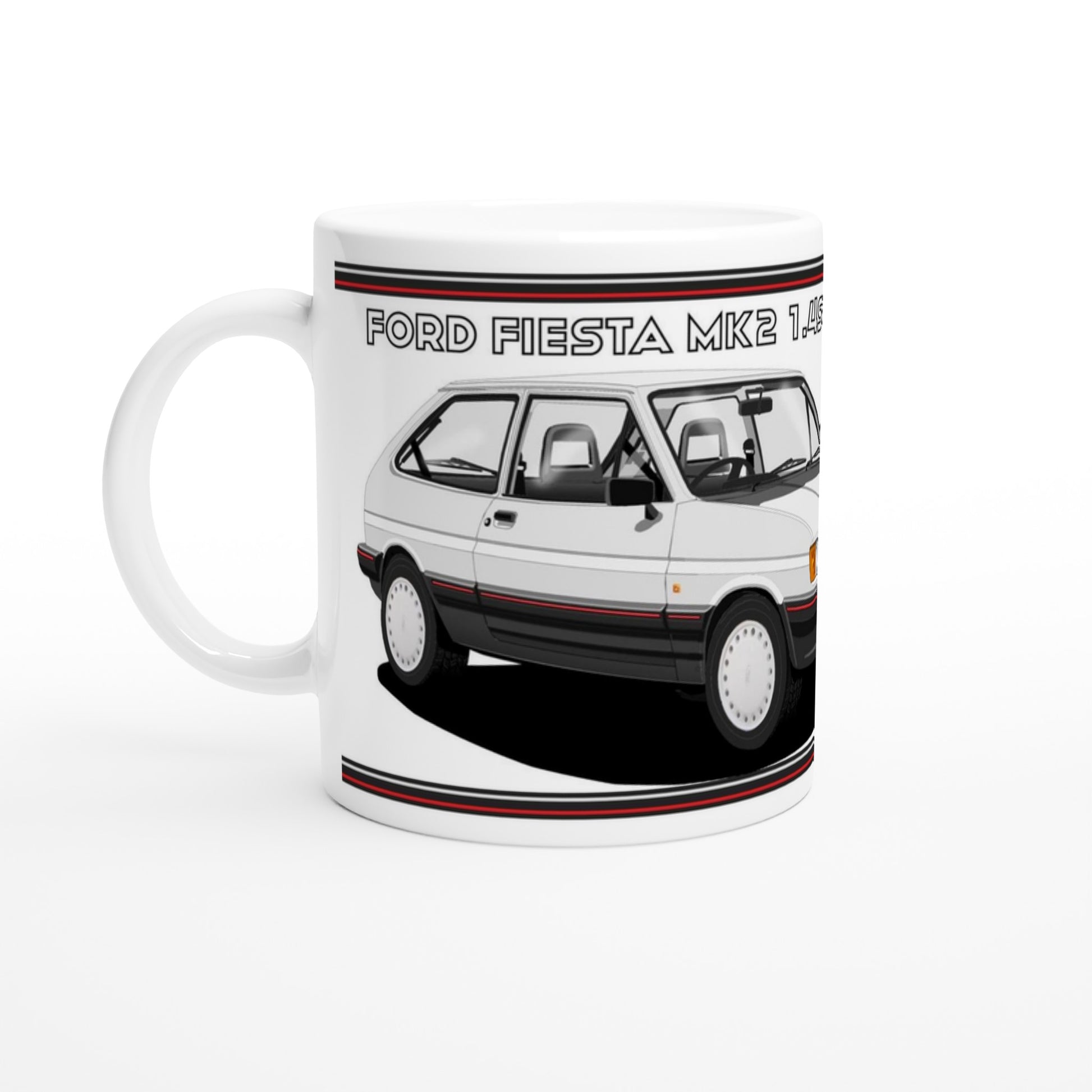 Ford Fiesta Mk2 1.4S in Silver Art Mug