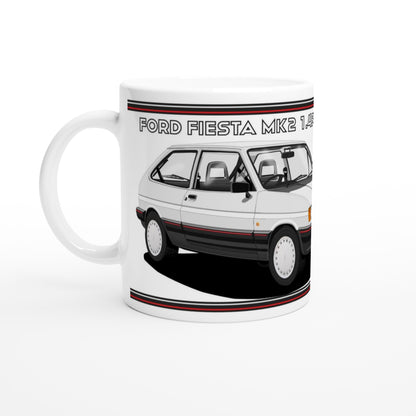 Ford Fiesta Mk2 1.4S in Silver Art Mug