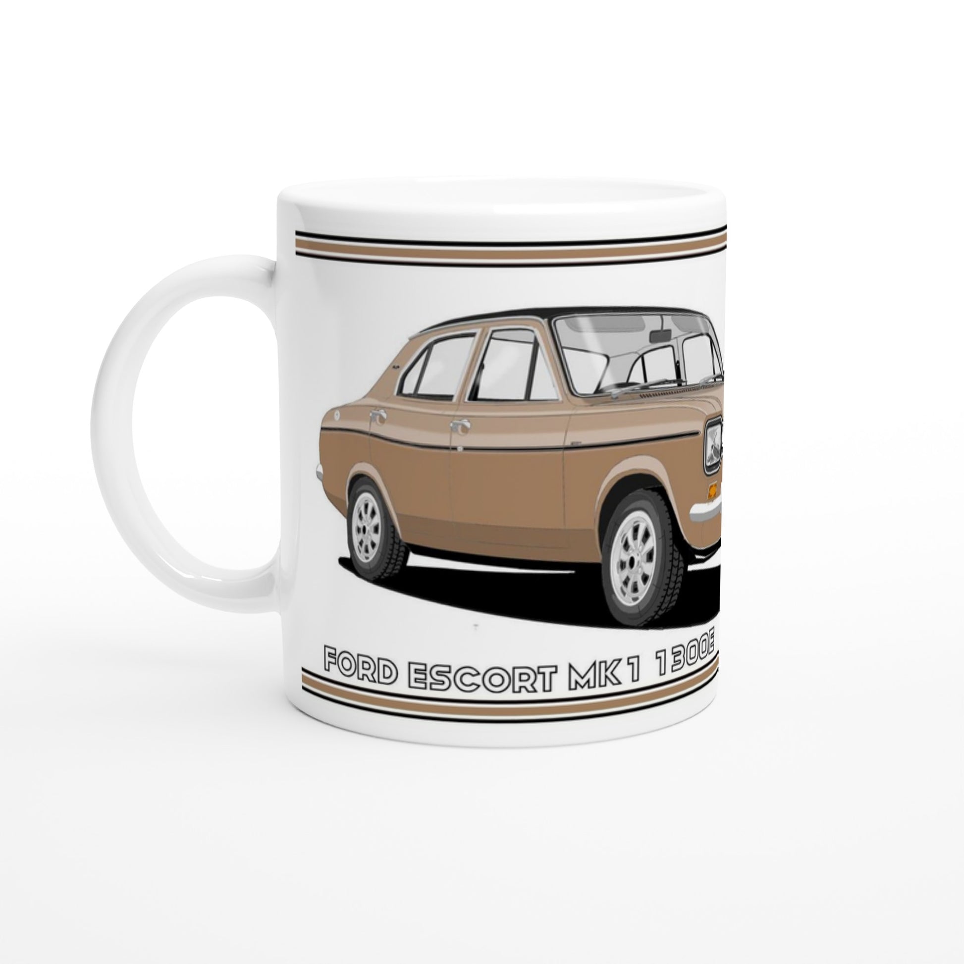 Ford Escort Mk1 1300E 4 Door Bronze Art Mug