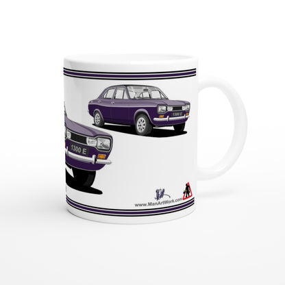 Ford Escort Mk1 1300E 4 Door Purple Art Mug