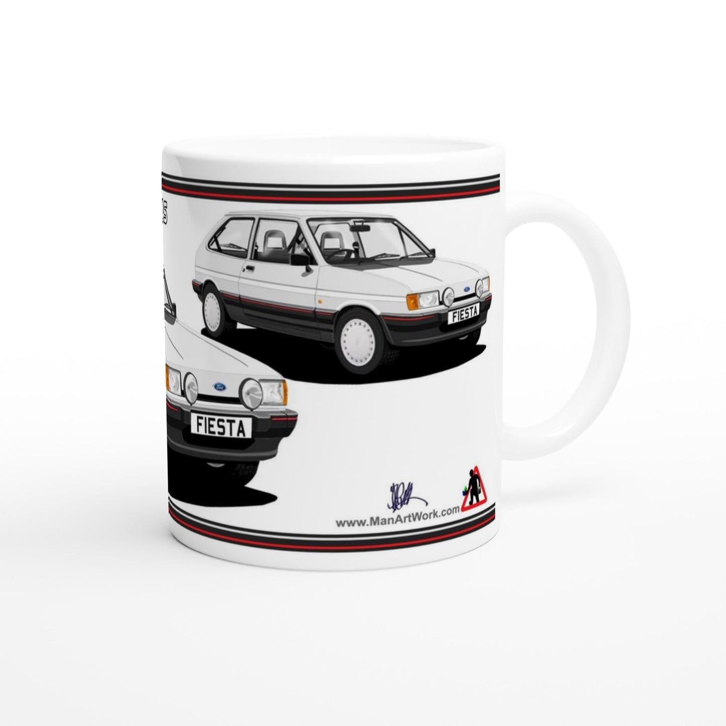 Ford Fiesta Mk2 1.4S in Silver Art Mug