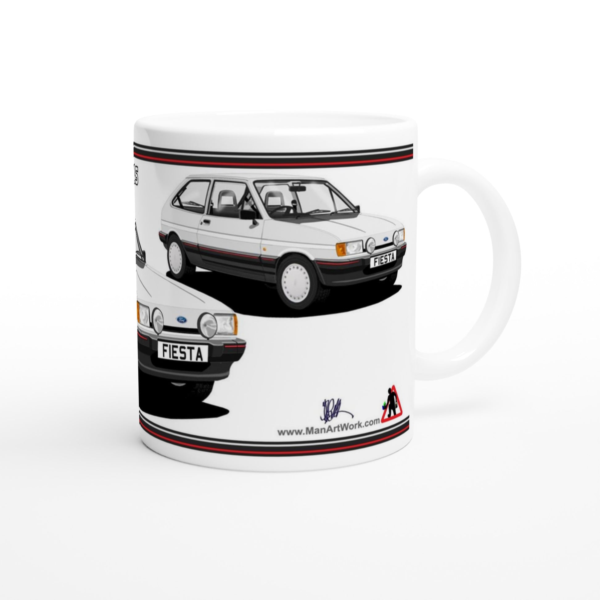Ford Fiesta Mk2 1.4S in Silver Art Mug