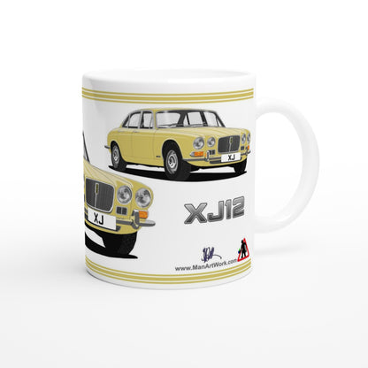 Jaguar XJ12 Mk1 in Yellow Art Mug