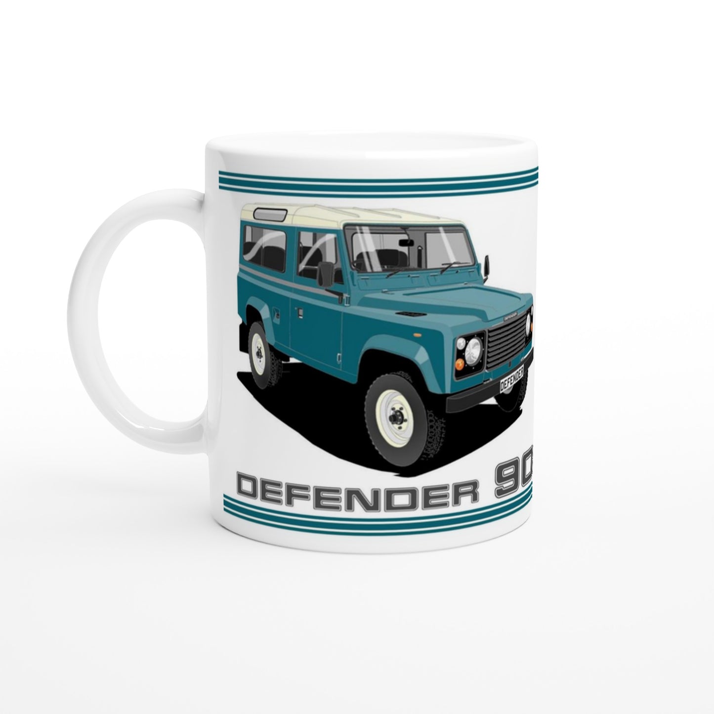 Land Rover Defender 90 7 seater in Blue  Art Mug