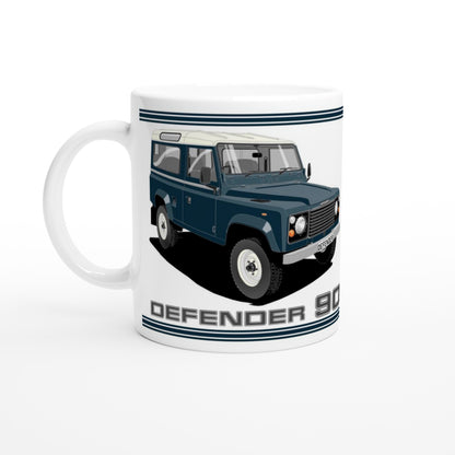 Land Rover Defender 90 7 seater in Dark Blue  Art Mug