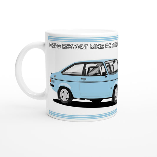 Ford Escort Mk2 RS2000  Mug (Light Blue Car) Mug