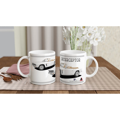 Jensen Interceptor Mk3 Convertible in White Art Mug