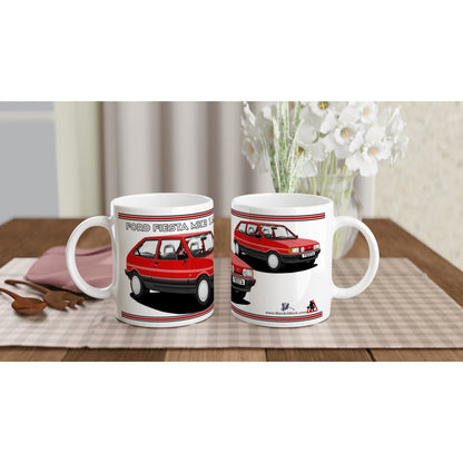 Ford Fiesta Mk2 1.4S in Red Art Mug