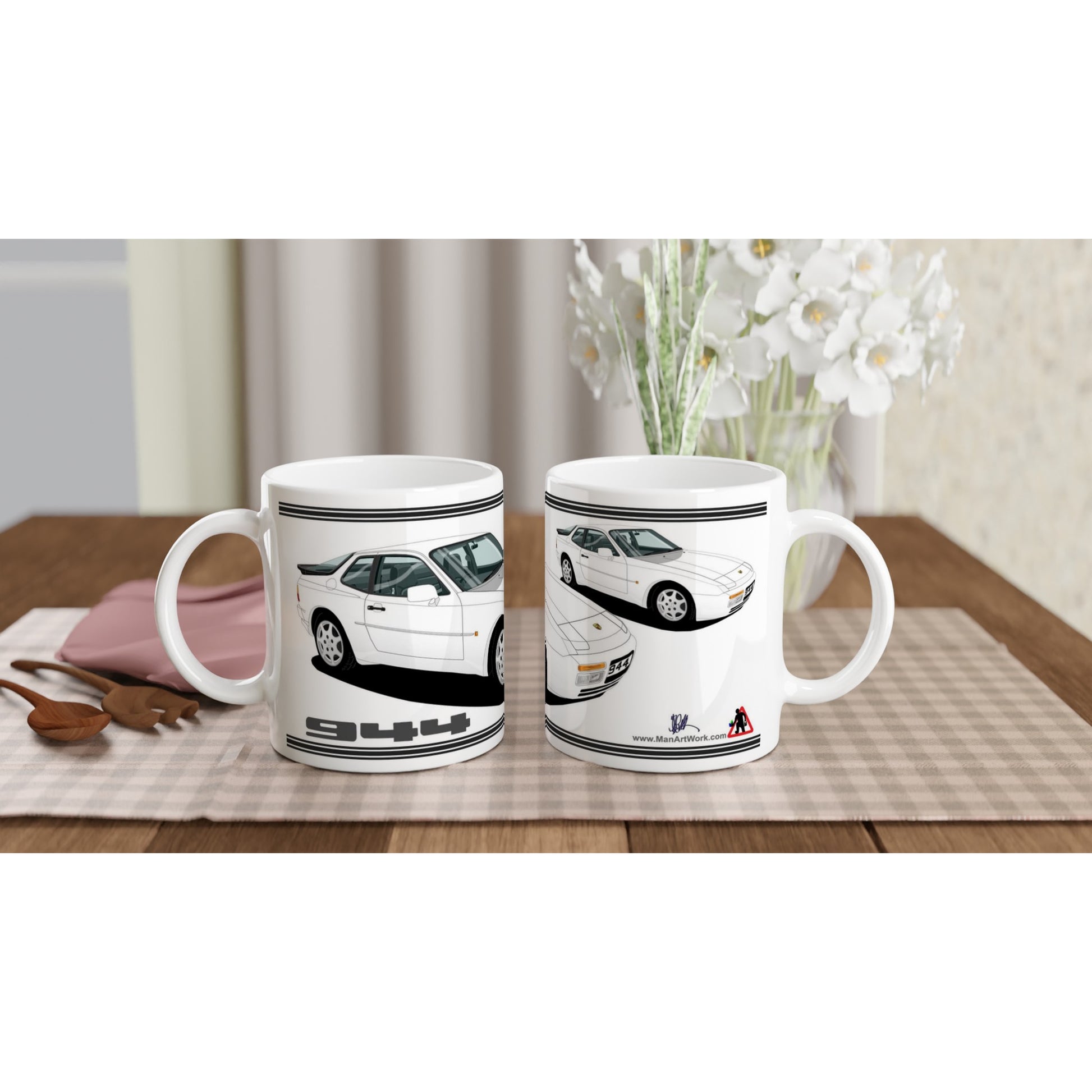 Porsche 944 MK2 in White Art Mug