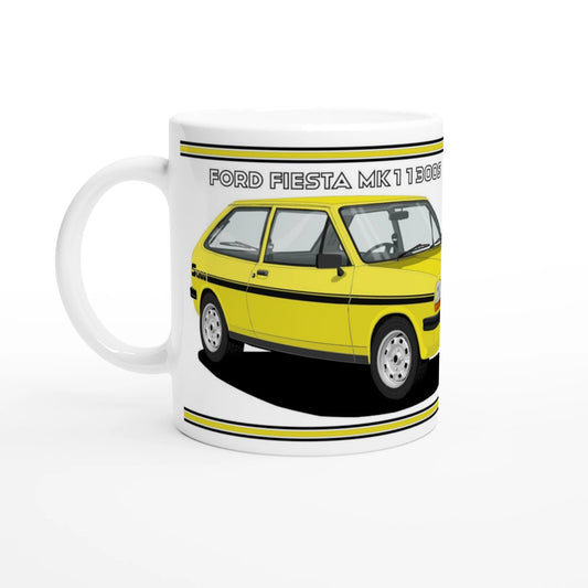 Ford Fiesta Mk1 1300S in Yellow Art Mug