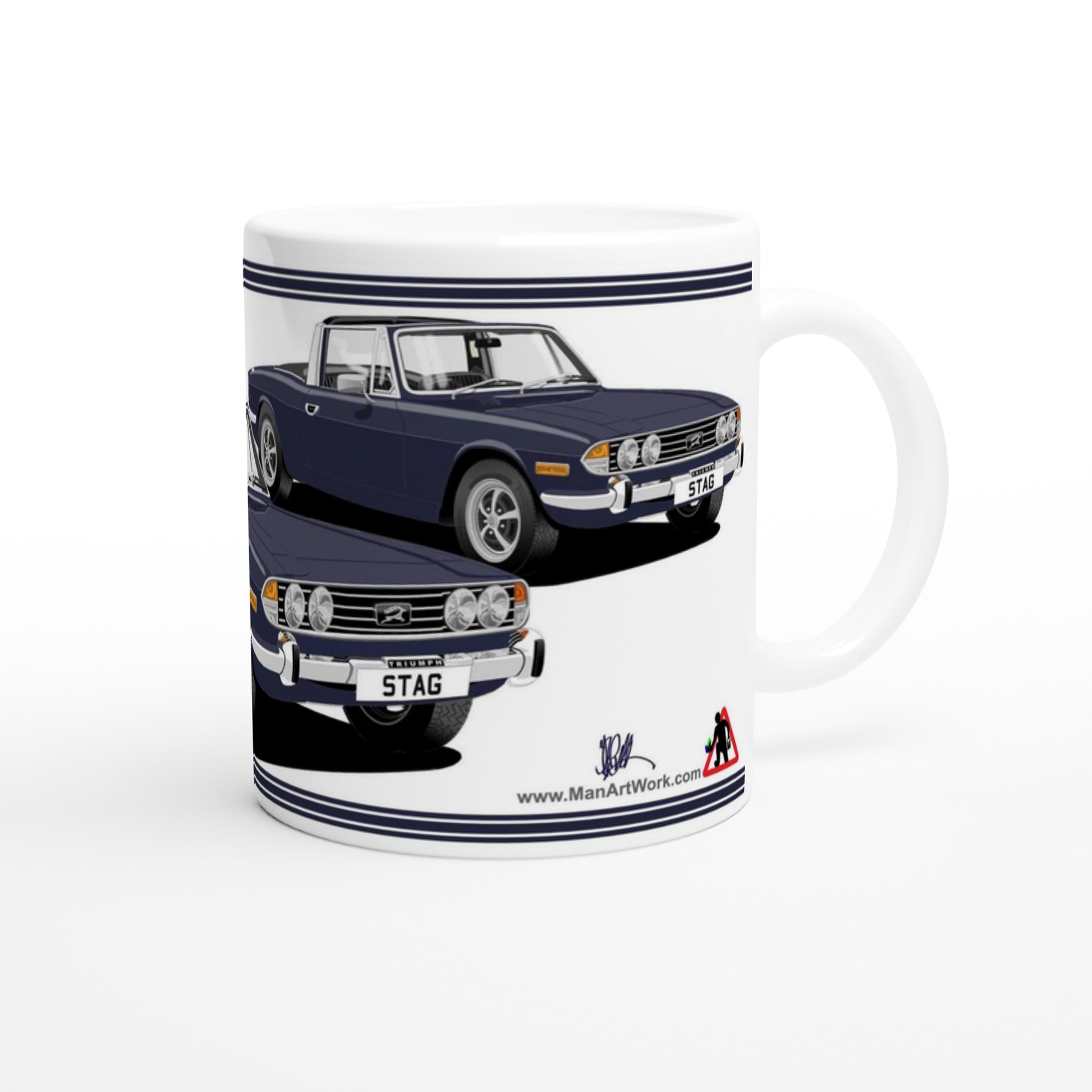 Triumph Stag Royal Blue and Black Art Mug