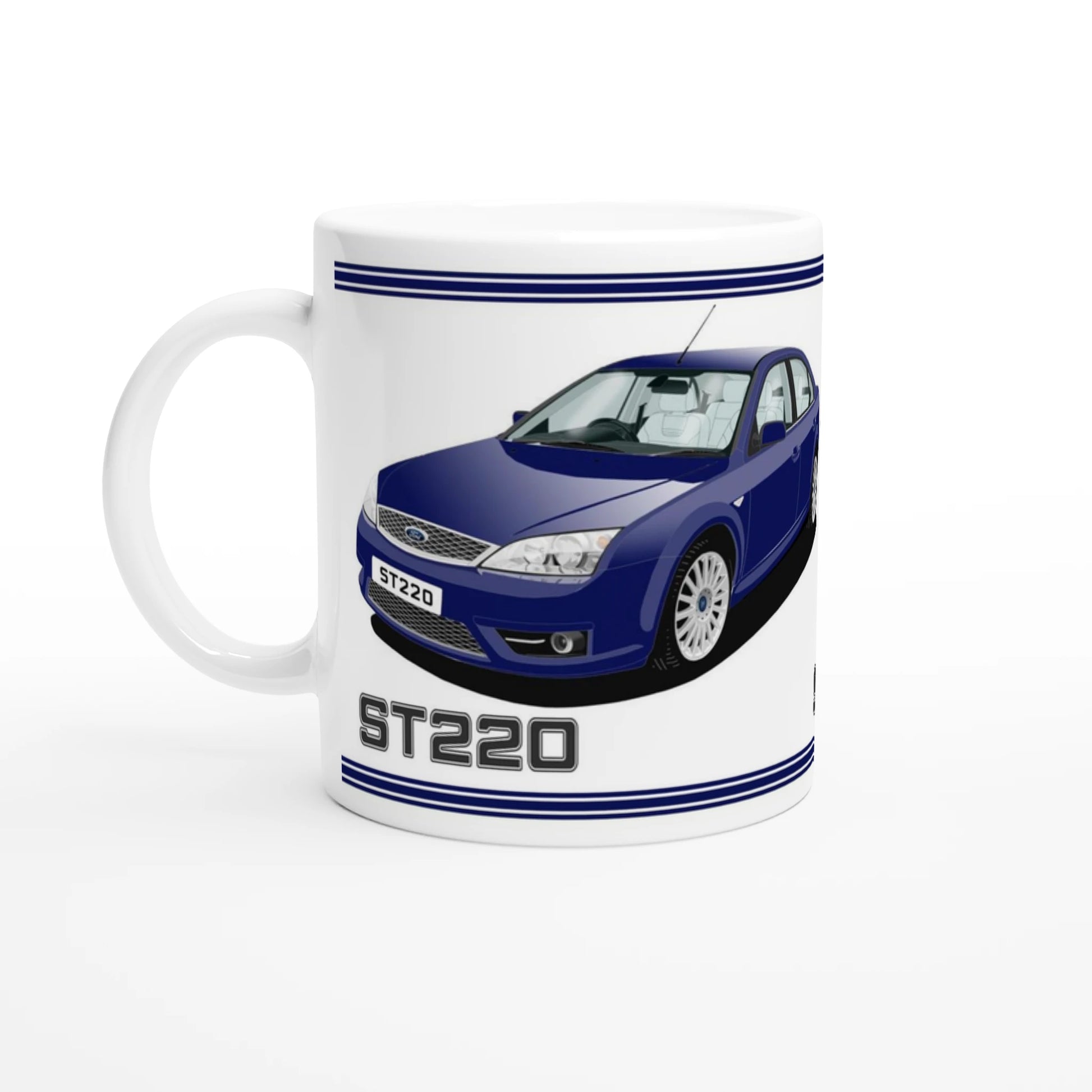 Ford Mondeo ST220  in Blue & White Art Mug