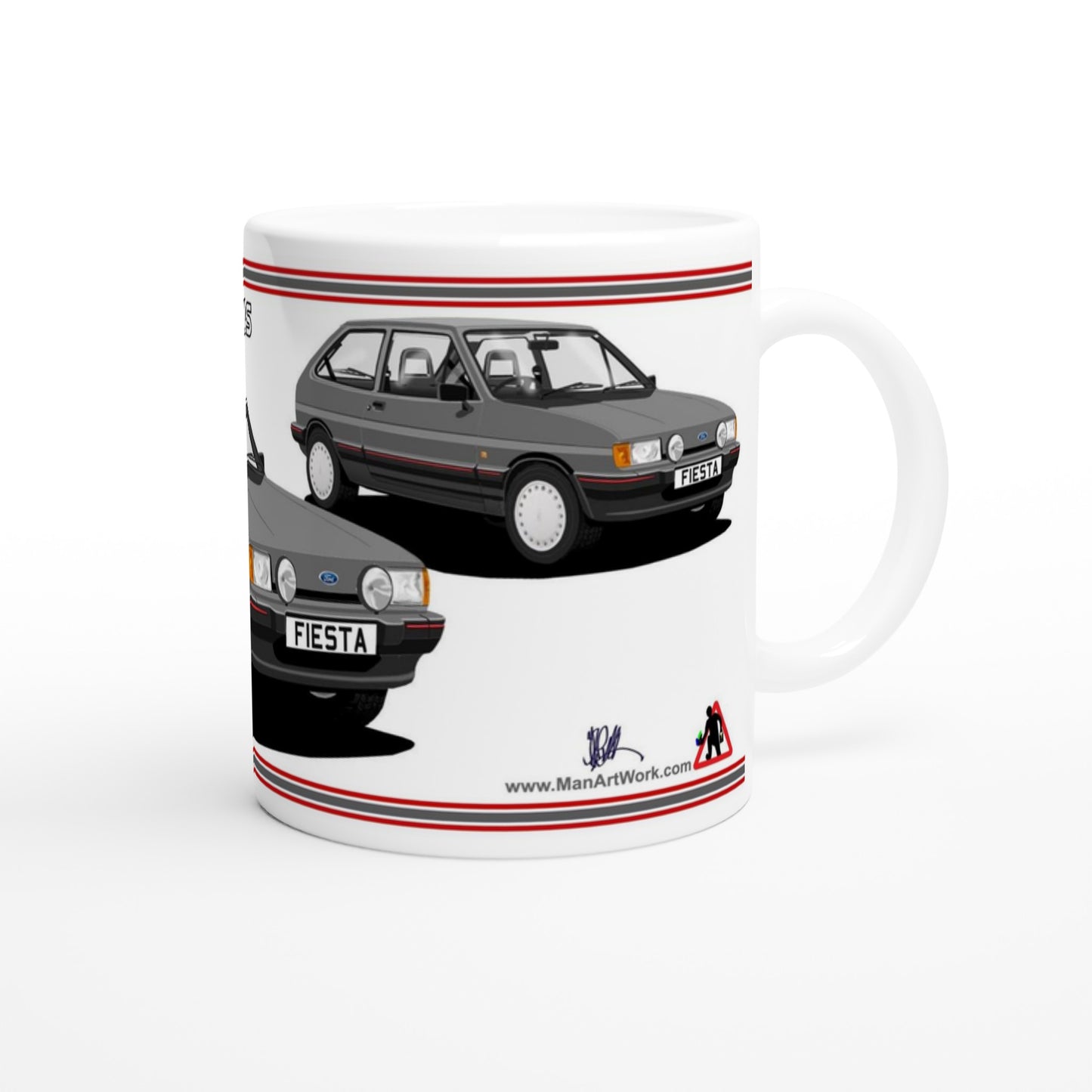Ford Fiesta Mk2 1.4S in Grey Art Mug