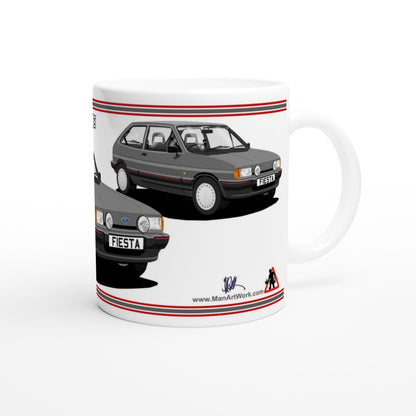 Ford Fiesta Mk2 1.4S in Grey Art Mug