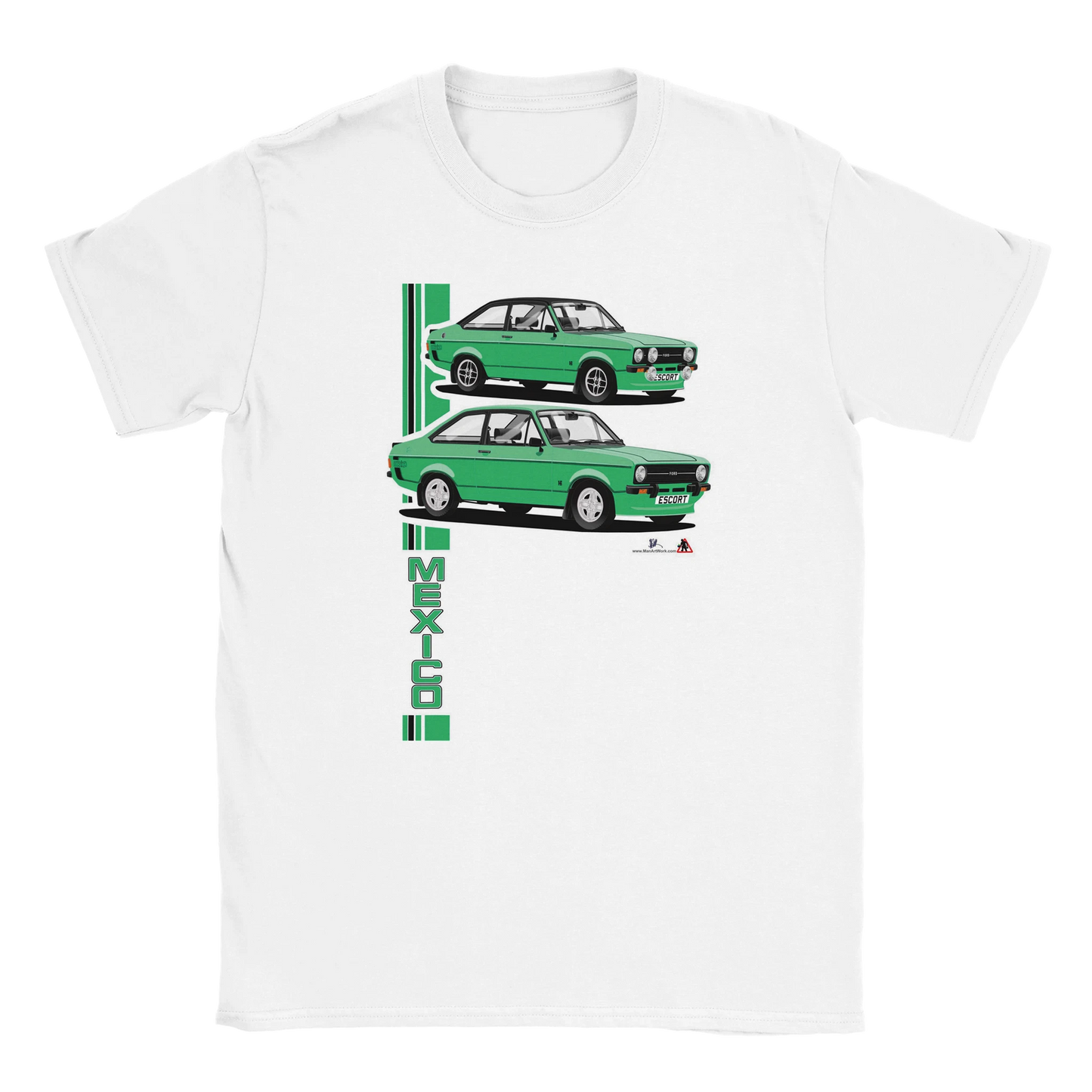 Ford Escort Mk2 Mexico T Shirt (Green Car)