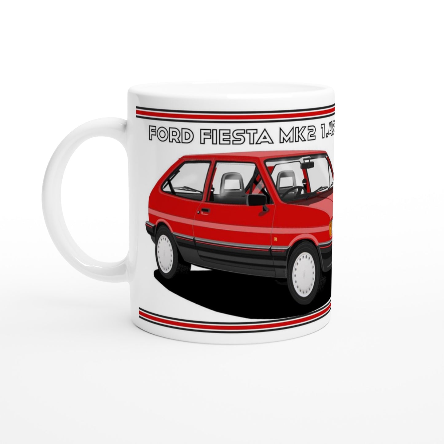 Ford Fiesta Mk2 1.4S in Red Art Mug