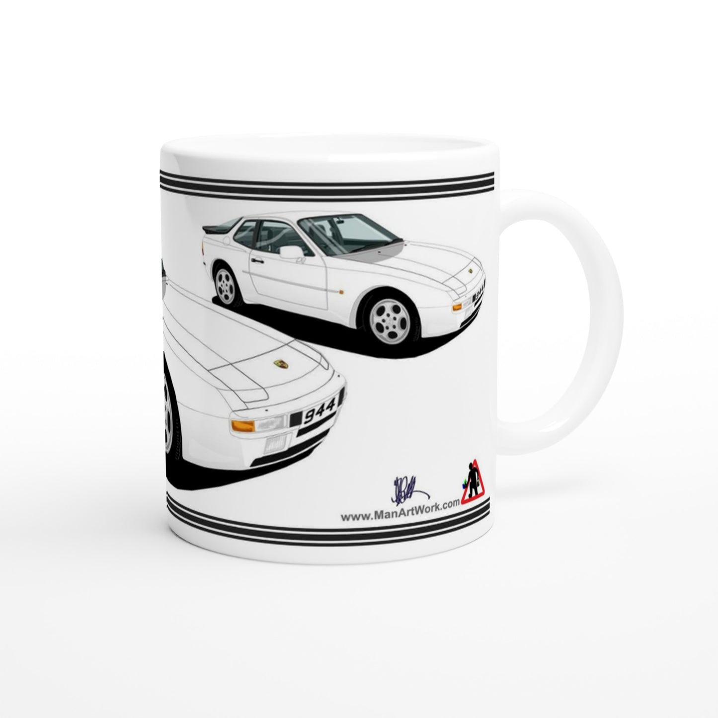 Porsche 944 Mk1 in White Art Mug