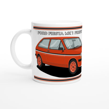 Ford Fiesta Mk1 Firefly in Red Art Mug