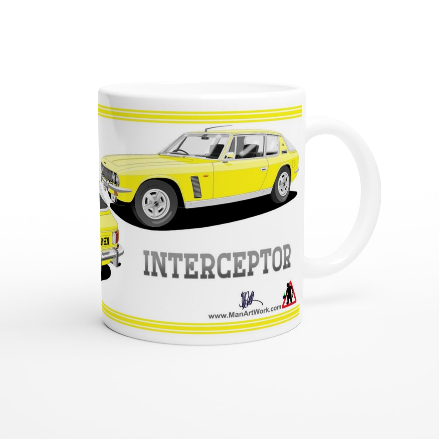 Jensen Interceptor Mk3 in Yellow Art Mug