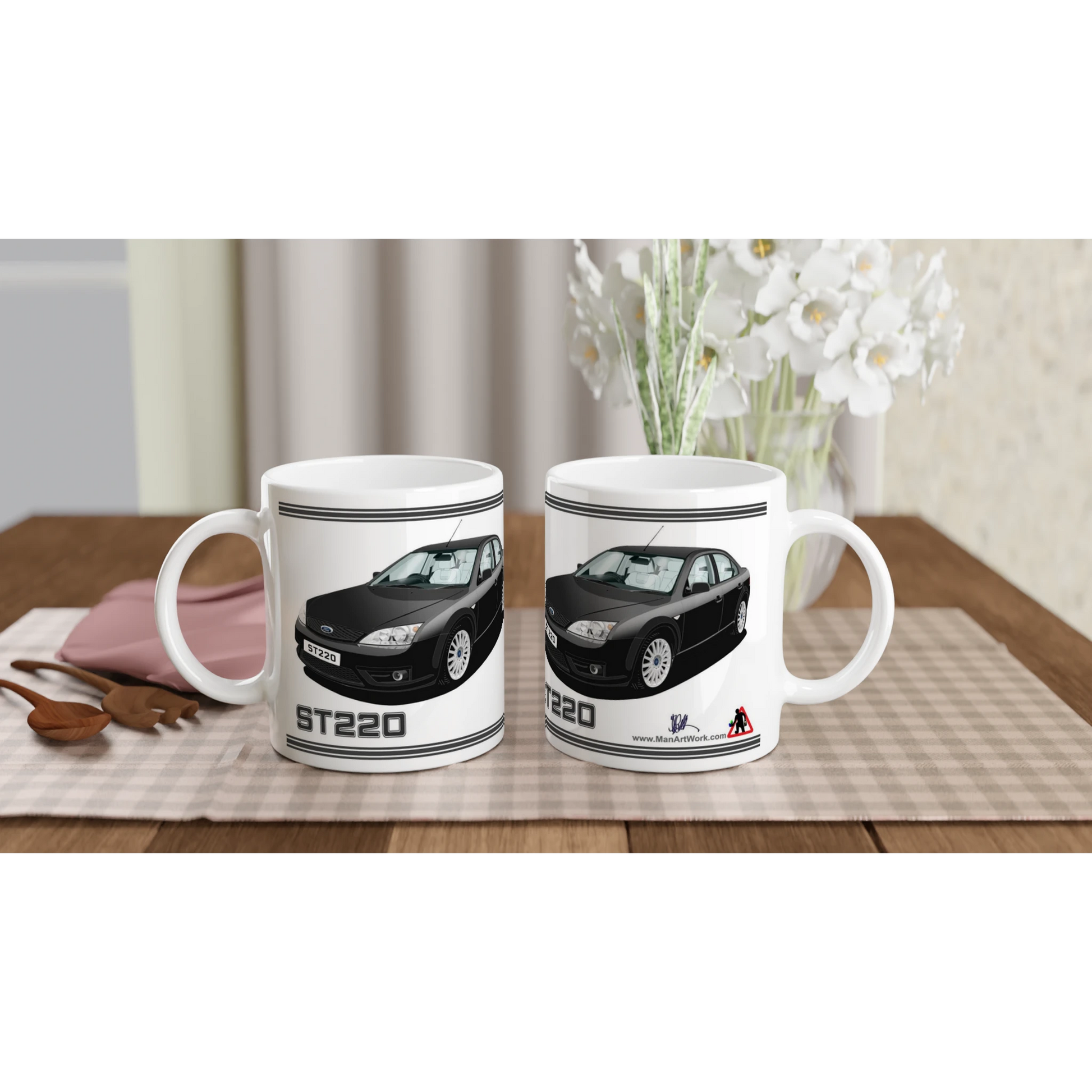 Ford Mondeo ST220  in Black & White Art Mug