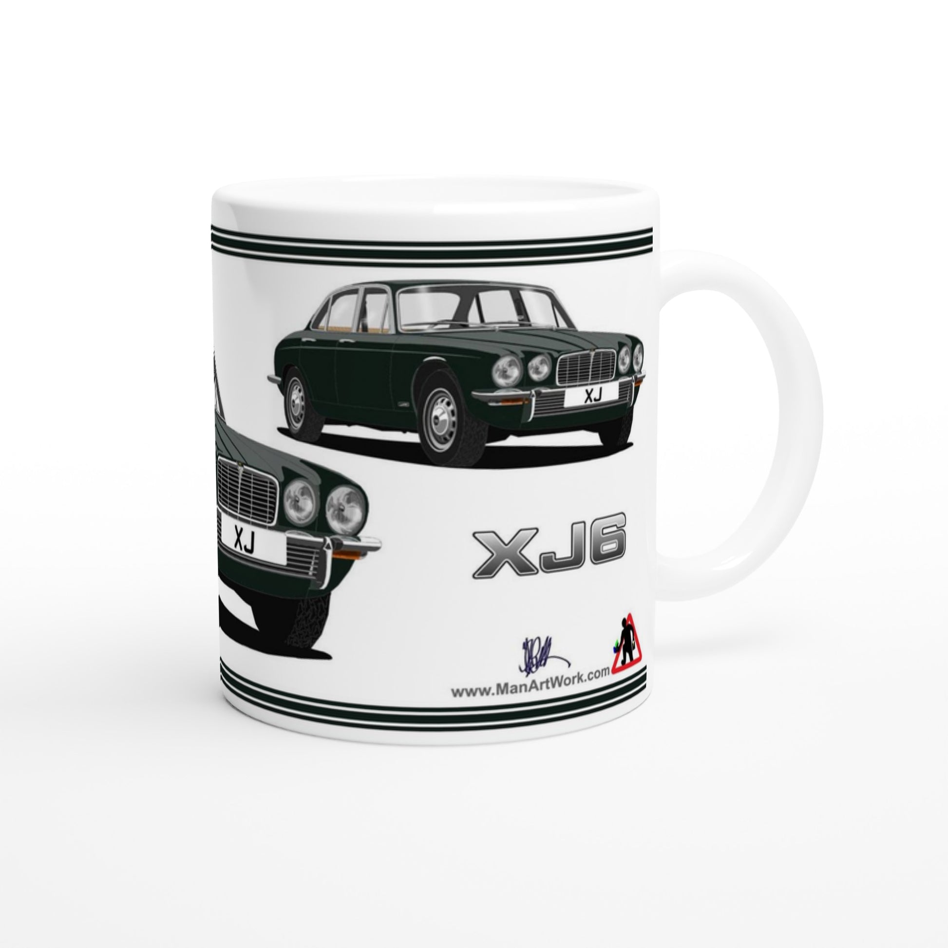 Jaguar XJ6 Mk2 in Green Art Mug