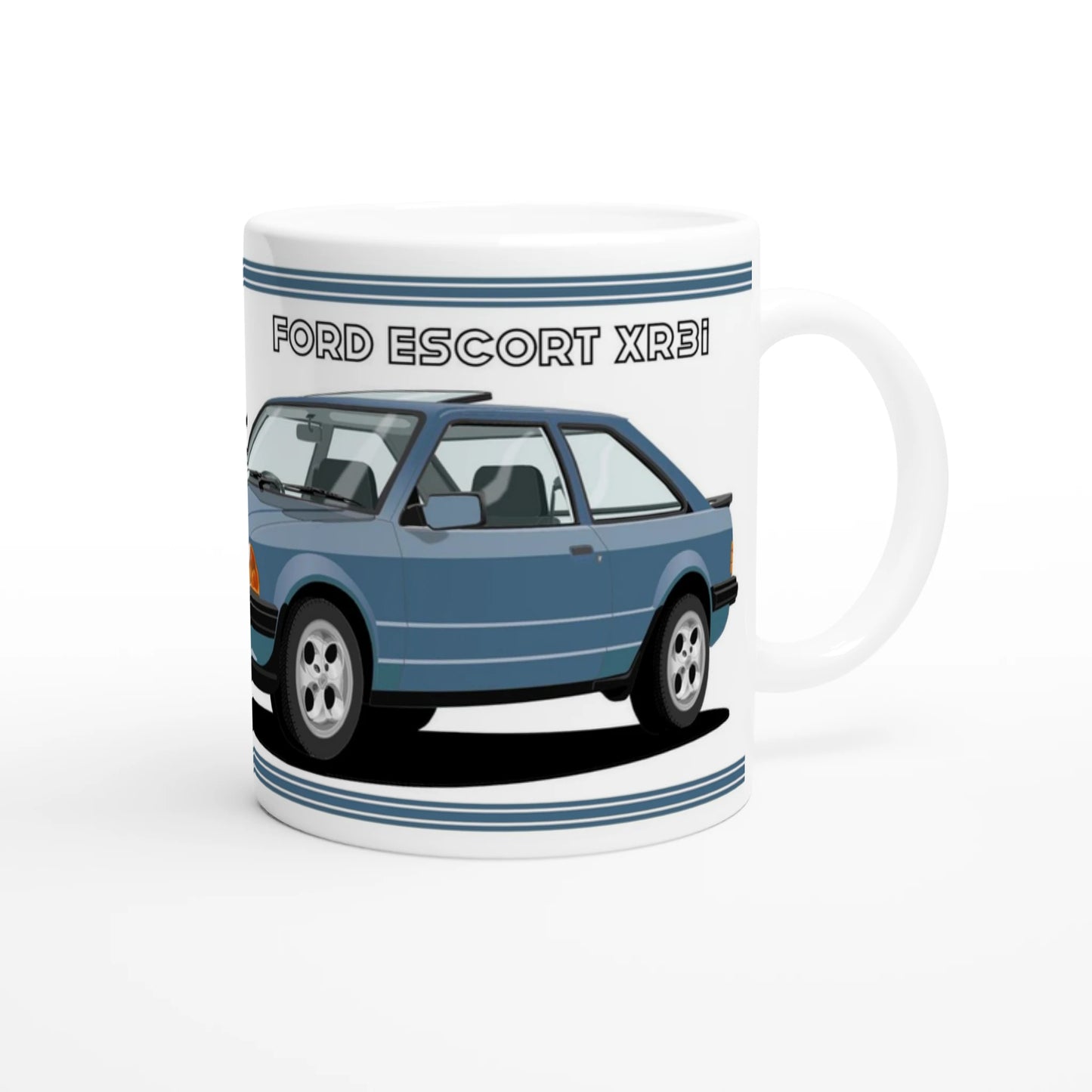 Ford Escort Mk3 XR3i in Blue Art Mug