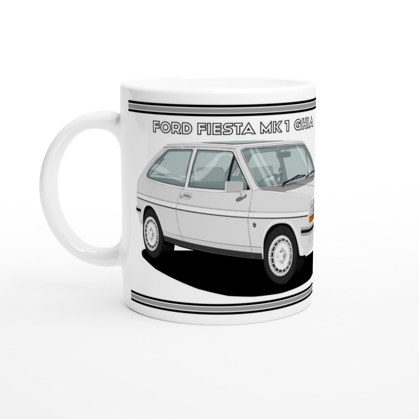 Ford Fiesta Mk1 Ghia in Silver Art Mug