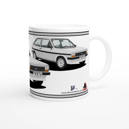 Ford Fiesta Mk1 1300S in Silver & Black Art Mug