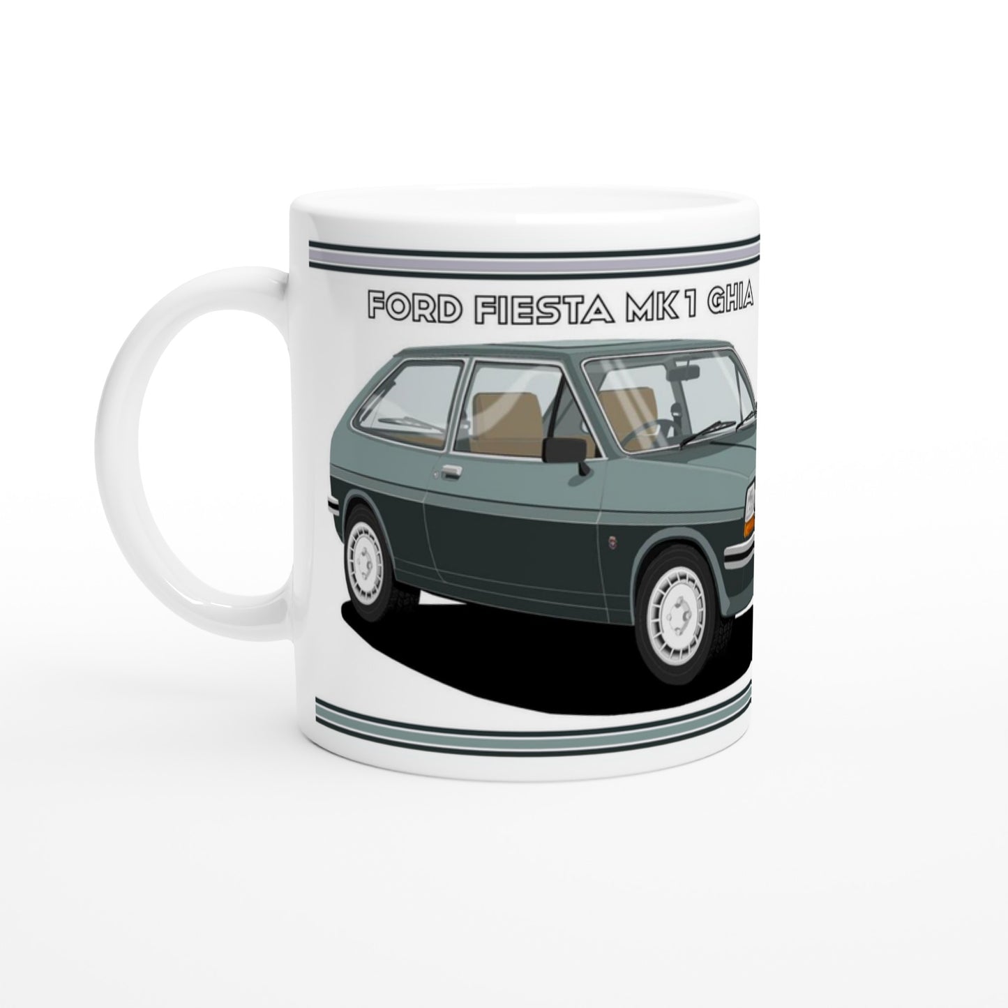 Ford Fiesta Mk1 Ghia in Green Art Mug
