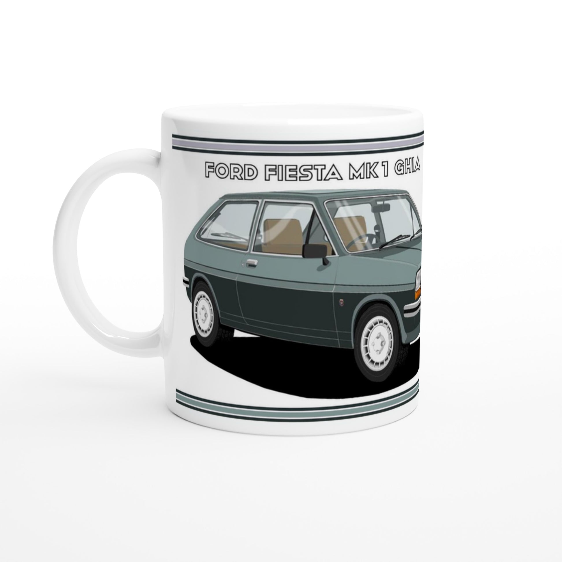 Ford Fiesta Mk1 Ghia in Green Art Mug