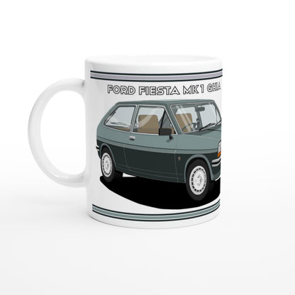 Ford Fiesta Mk1 Ghia in Green Art Mug