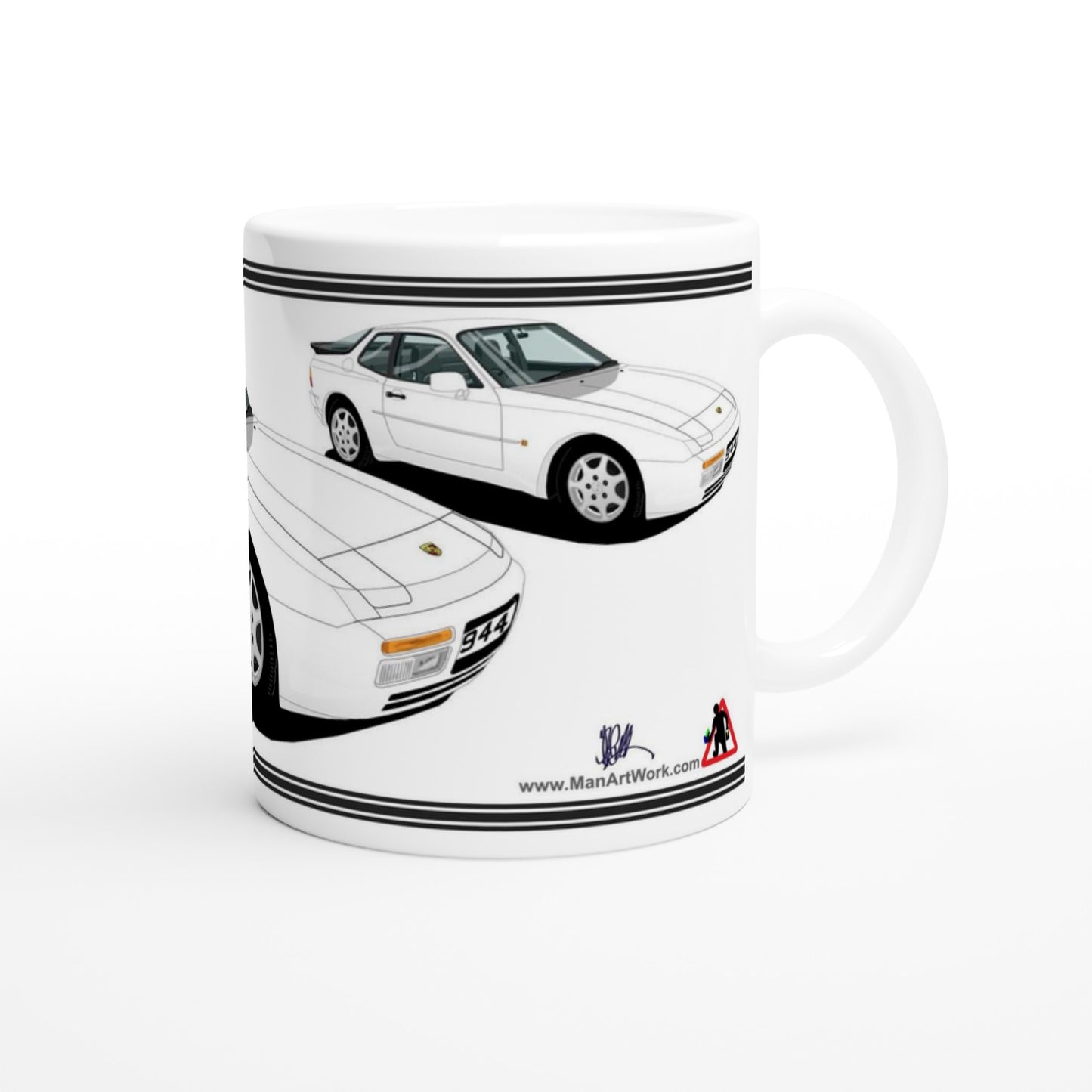 Porsche 944 MK2 in White Art Mug