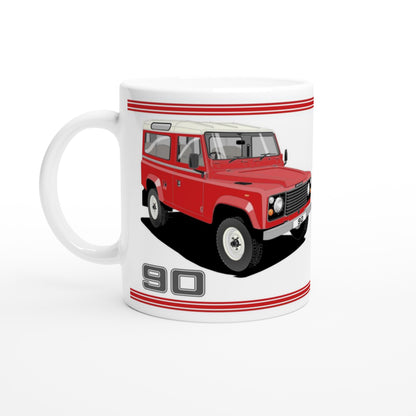 Land Rover 90 7 seater in Red  Art Mug