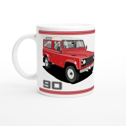 Land Rover 90 7 seater in Red  Art Mug