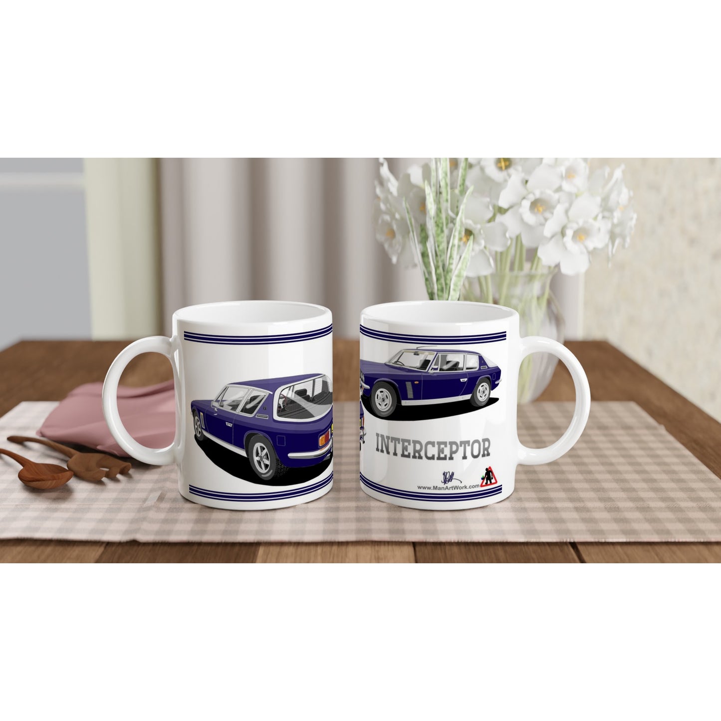 Jensen Interceptor Mk3 in Blue & Black Art Mug