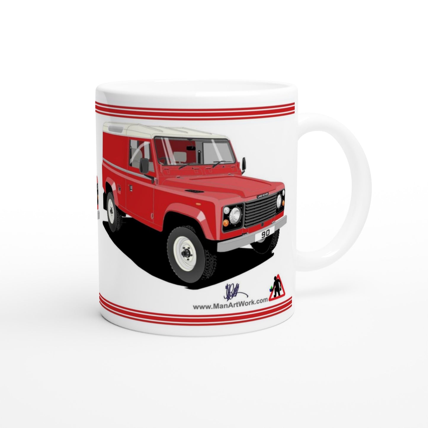 Land Rover 90 in Red Art Mug