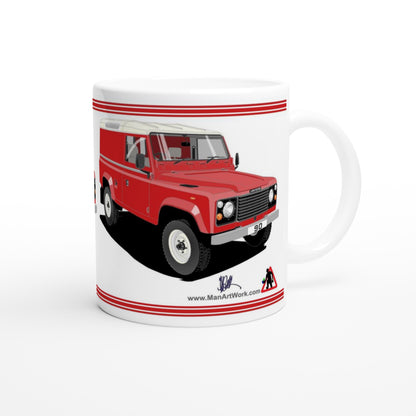 Land Rover 90 in Red Art Mug