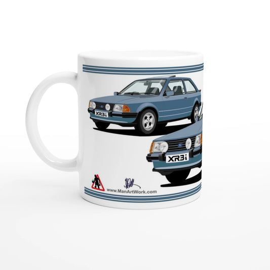 Ford Escort Mk3 XR3i in Blue Art Mug