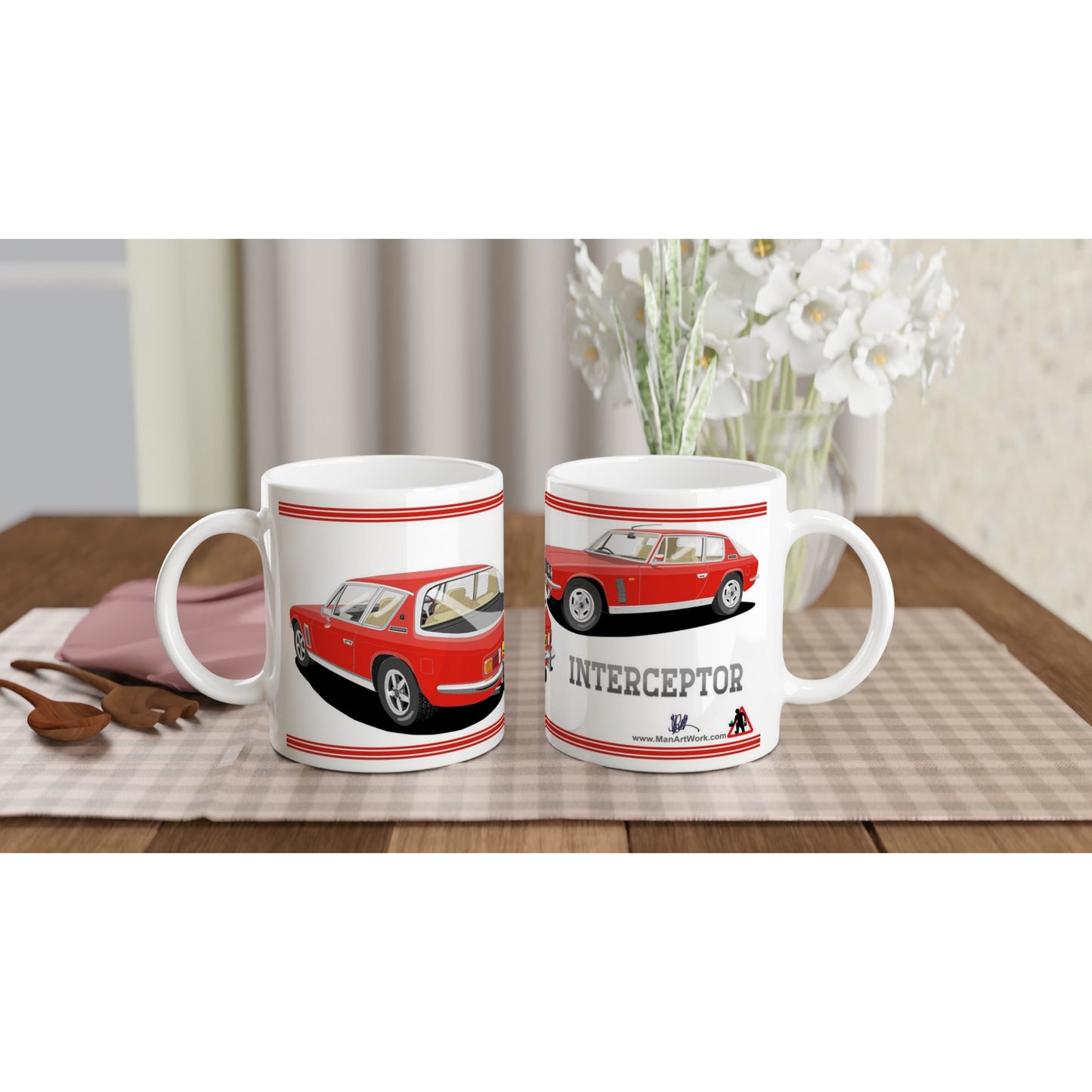 Jensen Interceptor Mk3 in Red Art Mug