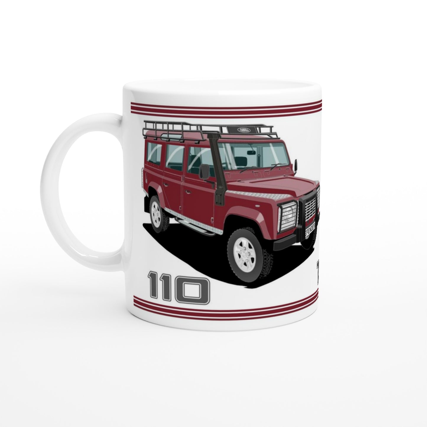 Land Rover Defender 110 TD5 12 seater in Metallic Red  Art Mug