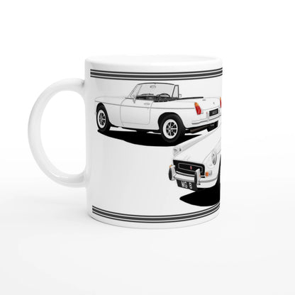 MG B Roadster Mk2 in White Art Mug