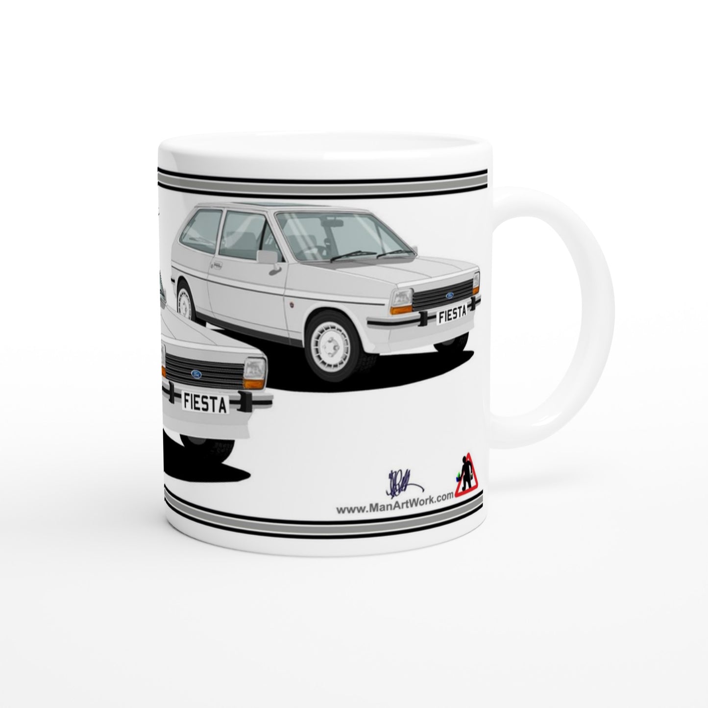 Ford Fiesta Mk1 Ghia in Silver Art Mug